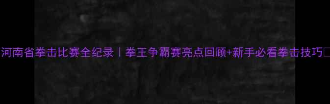 图片 ✨河南省拳击比赛全纪录｜拳王争霸赛亮点回顾+新手必看拳击技巧🥊2