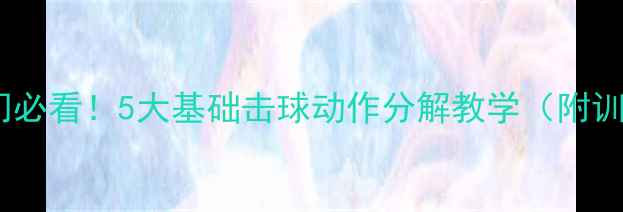 图片 ✨羽毛球入门必看！5大基础击球动作分解教学（附训练计划）✨1