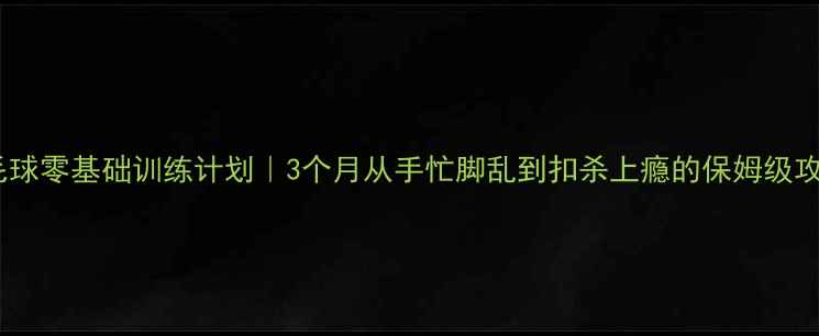 图片 ✨羽毛球零基础训练计划｜3个月从手忙脚乱到扣杀上瘾的保姆级攻略🔥2