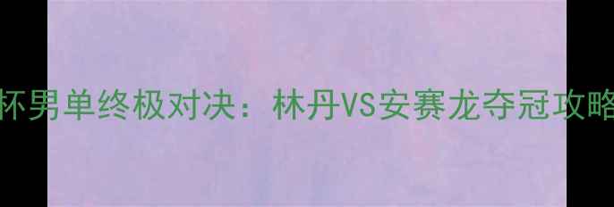 图片 ✨苏杯男单终极对决：林丹VS安赛龙夺冠攻略全🏸