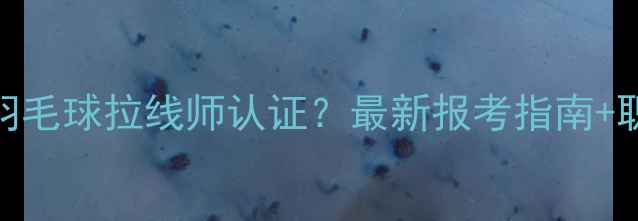 图片 ✨零基础如何考取羽毛球拉线师认证？最新报考指南+职业发展路径全！🏸