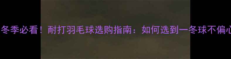 图片 ❄️冬季必看！耐打羽毛球选购指南：如何选到一冬球不偏心？2