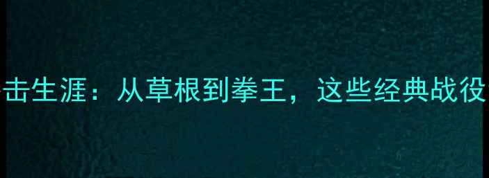 图片 一龙17年职业拳击生涯：从草根到拳王，这些经典战役让你热血沸腾！