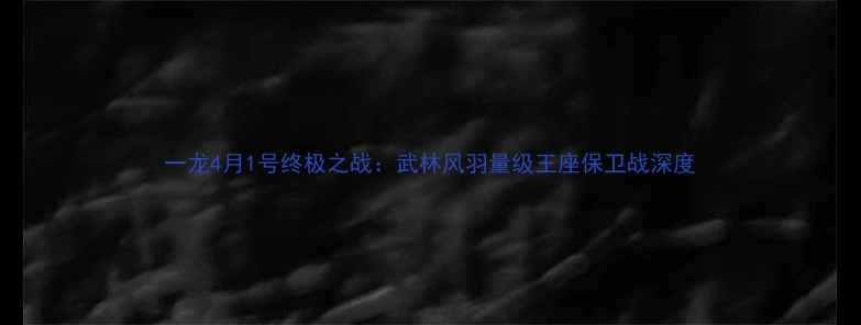 图片 一龙4月1号终极之战：武林风羽量级王座保卫战深度