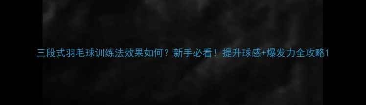 图片 三段式羽毛球训练法效果如何？新手必看！提升球感+爆发力全攻略1