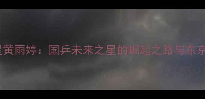 图片 上海乒乓球新星黄雨婷：国乒未来之星的崛起之路与东京奥运夺冠历程1