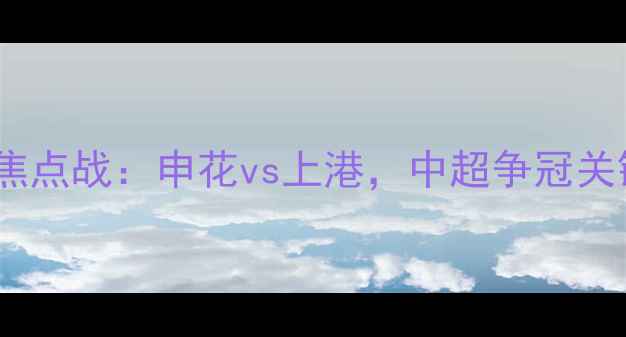 图片 上海今夜焦点战：申花vs上港，中超争冠关键战役全2