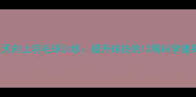 图片 上海天天向上羽毛球训练：提升球技的12周科学健身指南2
