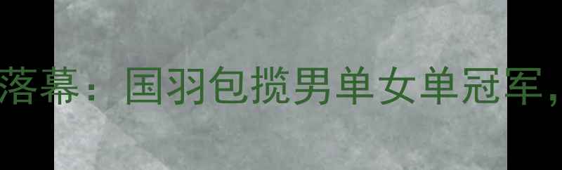 图片 上海羽毛球公开赛圆满落幕：国羽包揽男单女单冠军，李宗伟遗憾止步八强1
