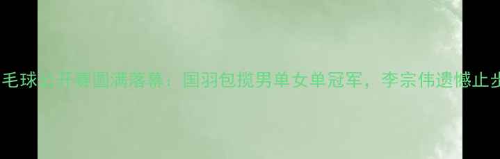 图片 上海羽毛球公开赛圆满落幕：国羽包揽男单女单冠军，李宗伟遗憾止步八强2