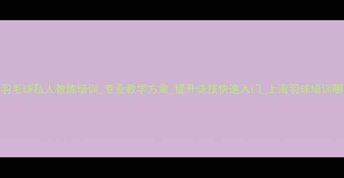 图片 上海羽毛球私人教练培训_专业教学方案_提升球技快速入门_上海羽球培训哪家好