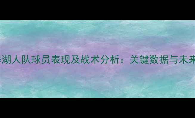 图片 上赛季湖人队球员表现及战术分析：关键数据与未来展望2