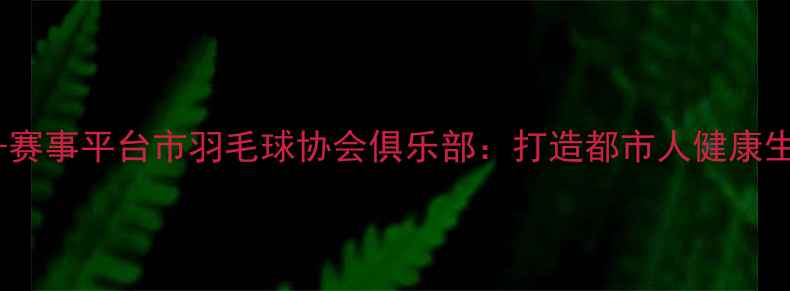 图片 专业培训+赛事平台市羽毛球协会俱乐部：打造都市人健康生活新选择
