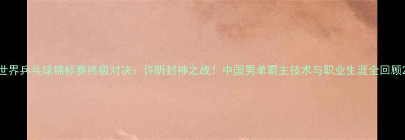 图片 世界乒乓球锦标赛终极对决：许昕封神之战！中国男单霸主技术与职业生涯全回顾2