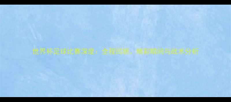 图片 世界杯足球比赛深度：全程回顾、精彩瞬间与战术分析