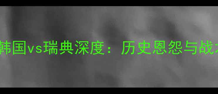 图片 世界杯预选赛韩国vs瑞典深度：历史恩怨与战术博弈全复盘1