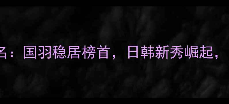 图片 世界羽毛球最新排名：国羽稳居榜首，日韩新秀崛起，印度神童引爆关注1