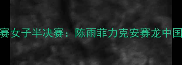 图片 世界羽毛球锦标赛女子半决赛：陈雨菲力克安赛龙中国女队实现三连冠