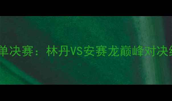 图片 世界羽毛球锦标赛男单决赛：林丹VS安赛龙巅峰对决终极复盘与技术分析2