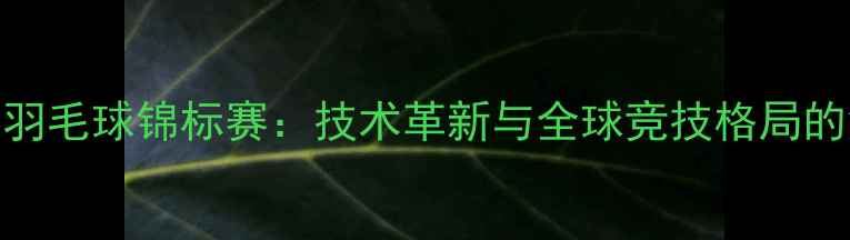 图片 世界羽毛球锦标赛：技术革新与全球竞技格局的深度