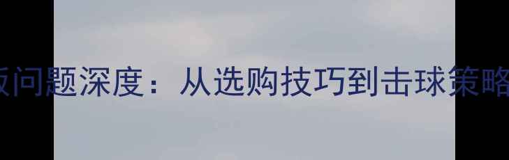 图片 业余乒乓球透板问题深度：从选购技巧到击球策略的全方位指南2