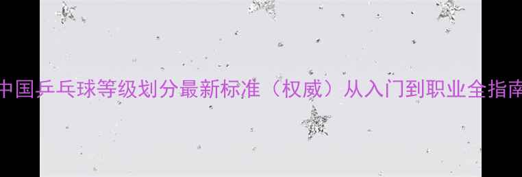 图片 中国乒乓球等级划分最新标准（权威）从入门到职业全指南