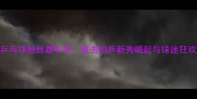 图片 中国乒乓球粉丝嘉年华：直击国乒新秀崛起与球迷狂欢盛宴