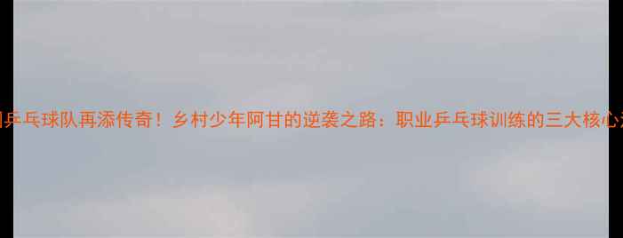 图片 中国乒乓球队再添传奇！乡村少年阿甘的逆袭之路：职业乒乓球训练的三大核心法则