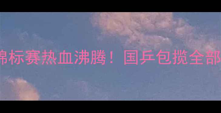 图片 中国国家乒乓球锦标赛热血沸腾！国乒包揽全部金牌创历史纪录2