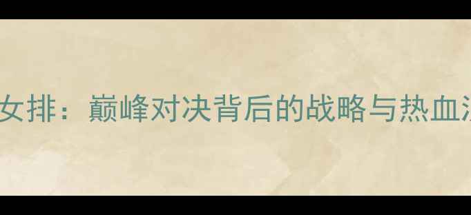 图片 中国女排vs瑞士女排：巅峰对决背后的战略与热血沸腾的赛场表现2
