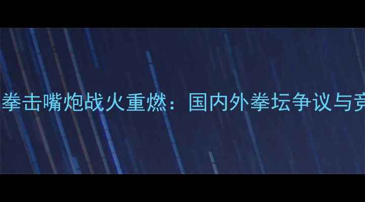 图片 中国拳击嘴炮战火重燃：国内外拳坛争议与竞技1