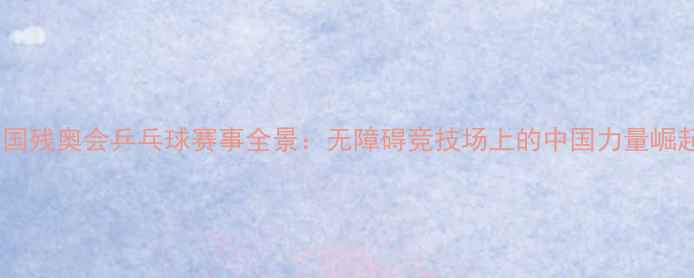 图片 中国残奥会乒乓球赛事全景：无障碍竞技场上的中国力量崛起2