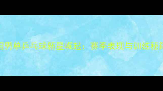 图片 中国男单乒乓球新星崛起：赛季表现与训练秘籍全