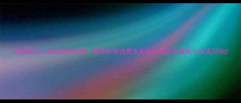 图片 中国男足vs乌兹别克斯坦：世界杯预选赛生死战中的战术博弈与历史回响2