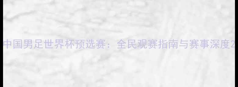 图片 中国男足世界杯预选赛：全民观赛指南与赛事深度2