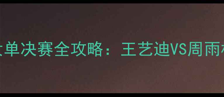 图片 中国羽毛球公开赛女单决赛全攻略：王艺迪VS周雨材巅峰对决必看指南
