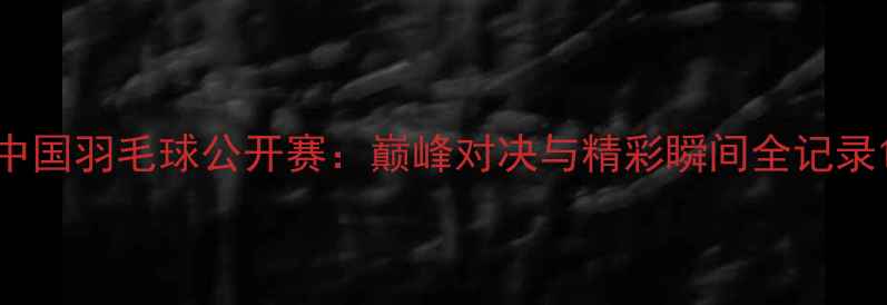 图片 中国羽毛球公开赛：巅峰对决与精彩瞬间全记录1