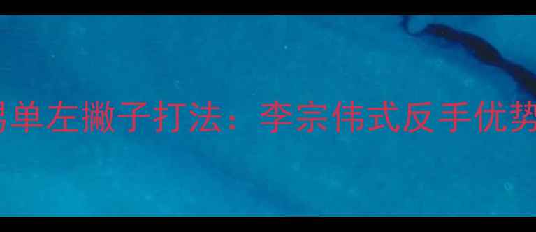 图片 中国羽毛球男单左撇子打法：李宗伟式反手优势与训练心得1