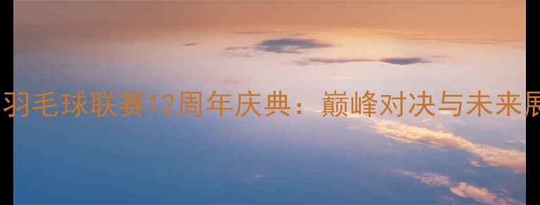 图片 中国羽毛球联赛12周年庆典：巅峰对决与未来展望2