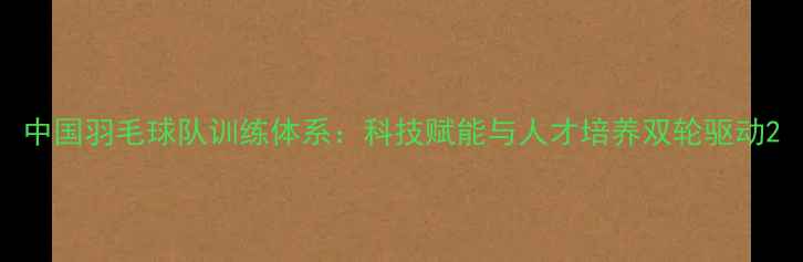 图片 中国羽毛球队训练体系：科技赋能与人才培养双轮驱动2
