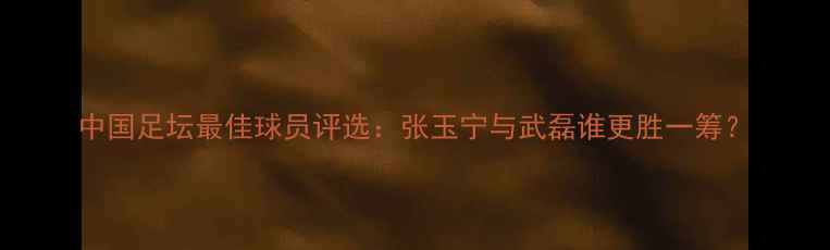 图片 中国足坛最佳球员评选：张玉宁与武磊谁更胜一筹？