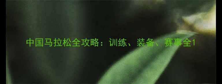 图片 中国马拉松全攻略：训练、装备、赛事全1