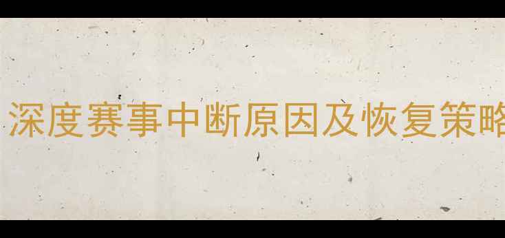 图片 中断的足球比赛：深度赛事中断原因及恢复策略（附著名案例）2