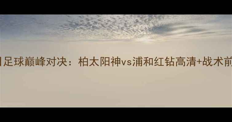 图片 中日足球巅峰对决：柏太阳神vs浦和红钻高清+战术前瞻2