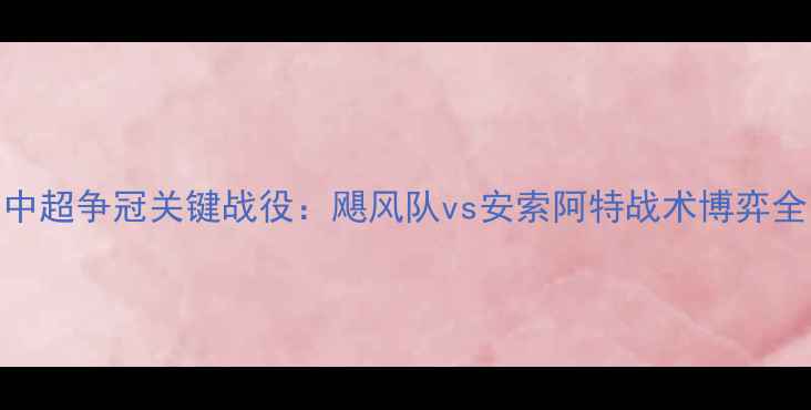 图片 中超争冠关键战役：飓风队vs安索阿特战术博弈全