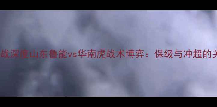 图片 中超焦点战深度山东鲁能vs华南虎战术博弈：保级与冲超的关键战役1