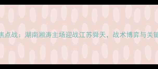 图片 中超第18轮焦点战：湖南湘涛主场迎战江苏舜天，战术博弈与关键球员对决全