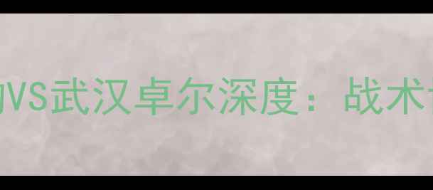 图片 中超联赛新疆天山雪豹VS武汉卓尔深度：战术博弈与争冠前景全展望