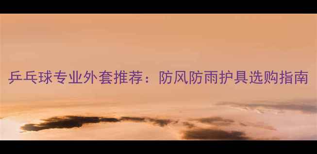 图片 乒乓球专业外套推荐：防风防雨护具选购指南