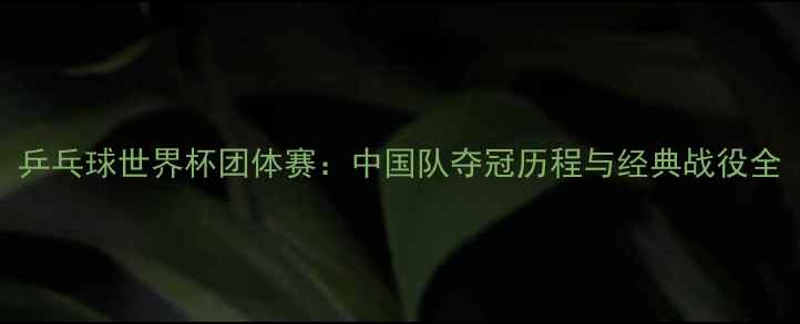 图片 乒乓球世界杯团体赛：中国队夺冠历程与经典战役全